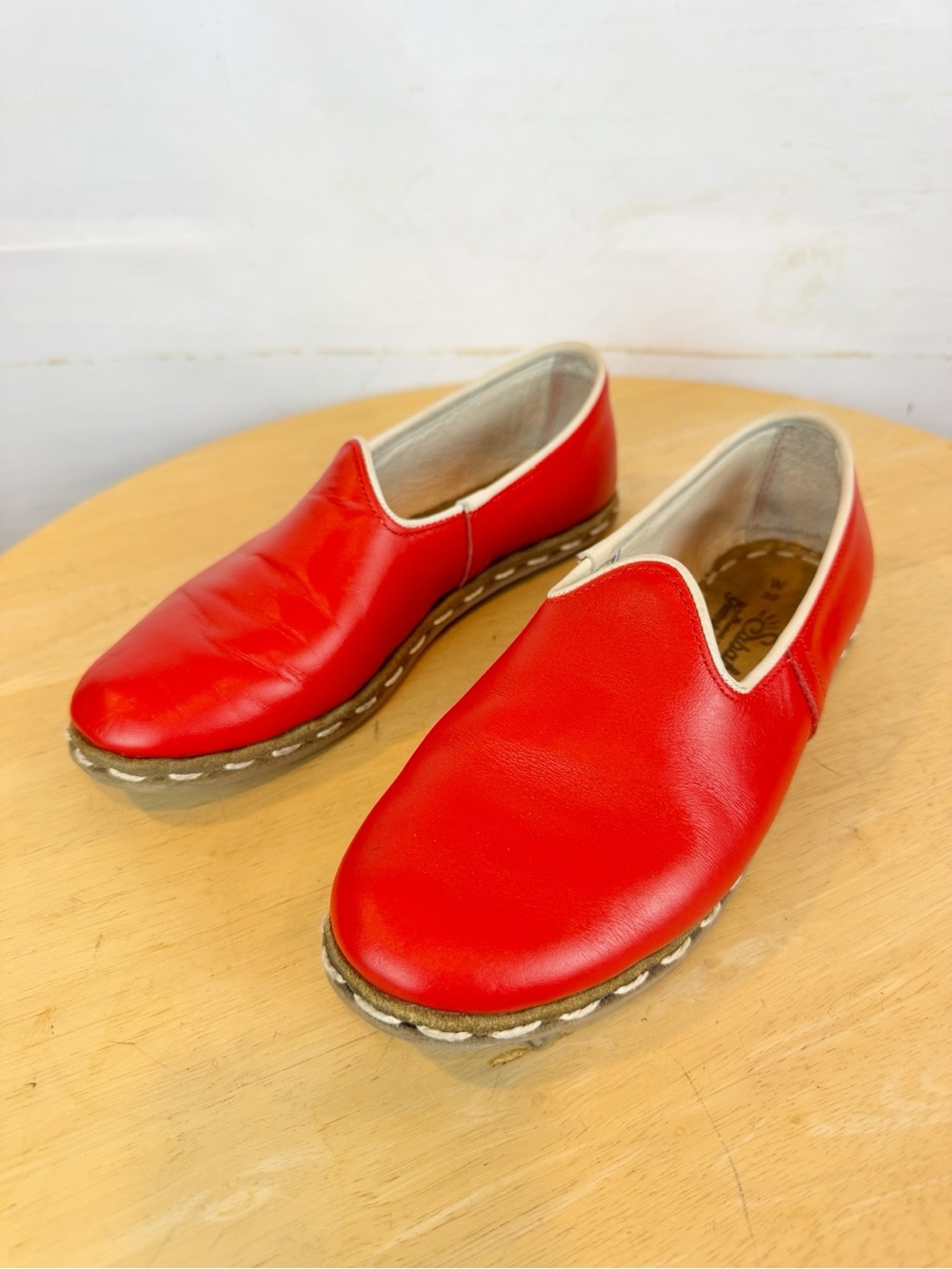 Sabah | Red Leather Pull-On Loafer, EU 39